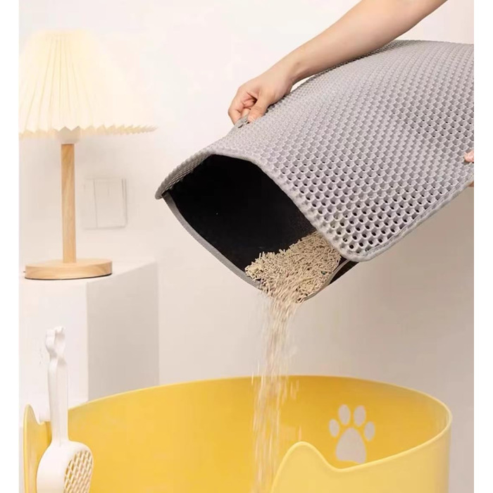 Килимок для котячого туалету WALLBIG, 2 шт, 61x38 см, стільниковий, двошаровий, водонепроникний, м'який, контроль наповнювача