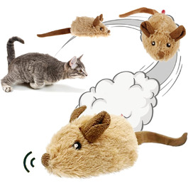 Іграшка для котів SuHaco GiGwi Melody Chaser: інтерактивна мишка з дрижанням, коричнева