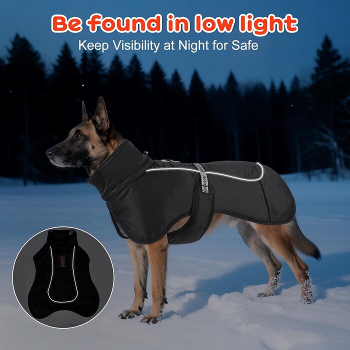 Водонепроникний зимовий одяг для собак - теплий зимовий халат для собак з D-рингом (зелений, чорний, XL)