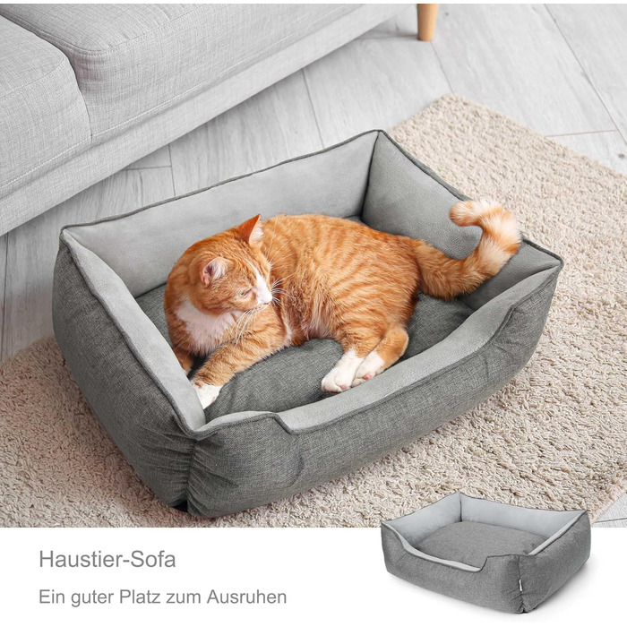 Ортопедичне собаче ліжко Lucky Sign з м'яким флаєсом, 90x65x21 см, сірий колір. Знімний чохол, для великих та маленьких собак