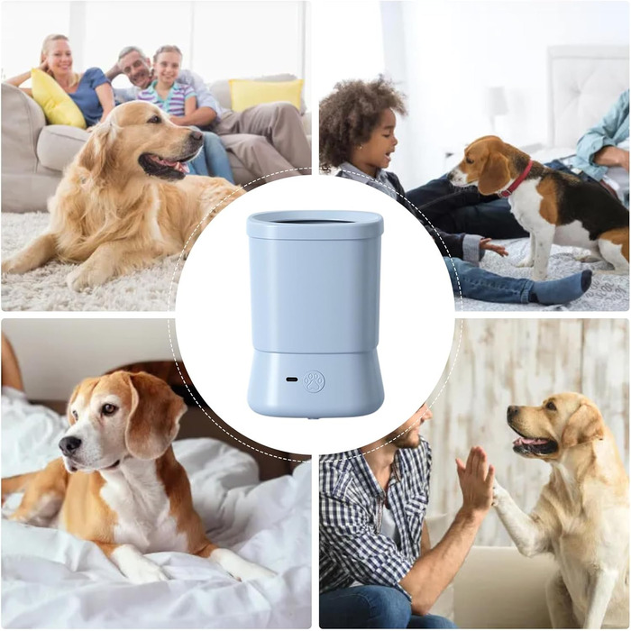 Автоматичний очищувач лап для собак Hogvinnatil | Пристрій для догляду за тваринами, захист від бризок | Для дому, подорожей, кемпінгу, прогулянок (Блакитний)