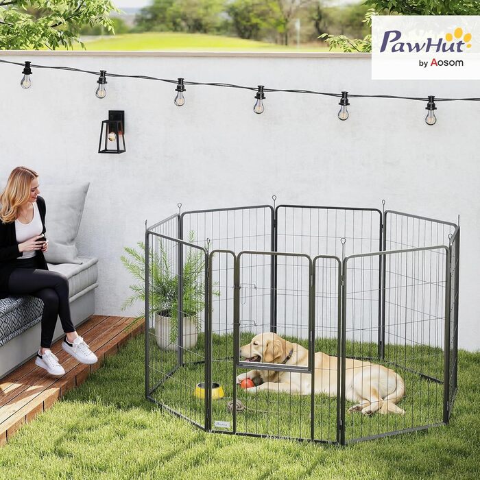 Вольєр для цуценят PawHut: захисний вольєр для собак та котів з 8 секцій, 68x100 см, для дому та вулиці