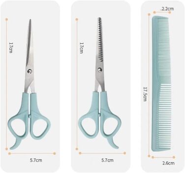 Професійний набір ножиць для грумінгу собак: 2 в 1 (прорізуюча та пряма), 17 см, з нержавіючої сталі, для собак, котів та інших домашніх тварин