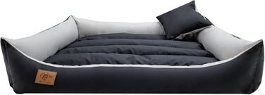 Килимок для собак XXL, лежанка для собак, диванчик для собак з двостороннім килимком (розмір та колір на вибір), 120x90 см, чорно-сірий