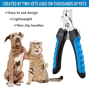 Професійний кусачки для обрізання кігтів собак та котів з пилочкою (блакитний)