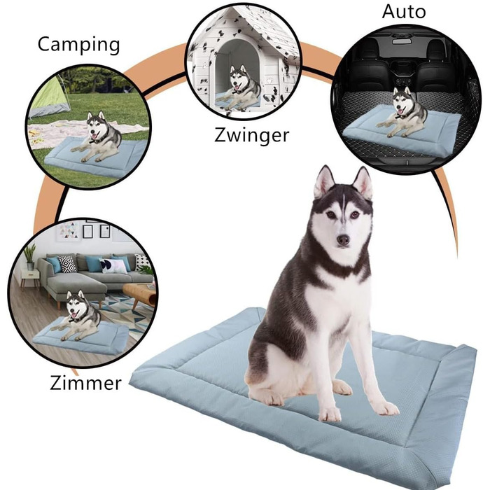 Складане водонепроникне ліжко для собак, матрац, килимок для собак для подорожей, кемпінгу, на вулицю, з антиковзною основою, 90x60 см