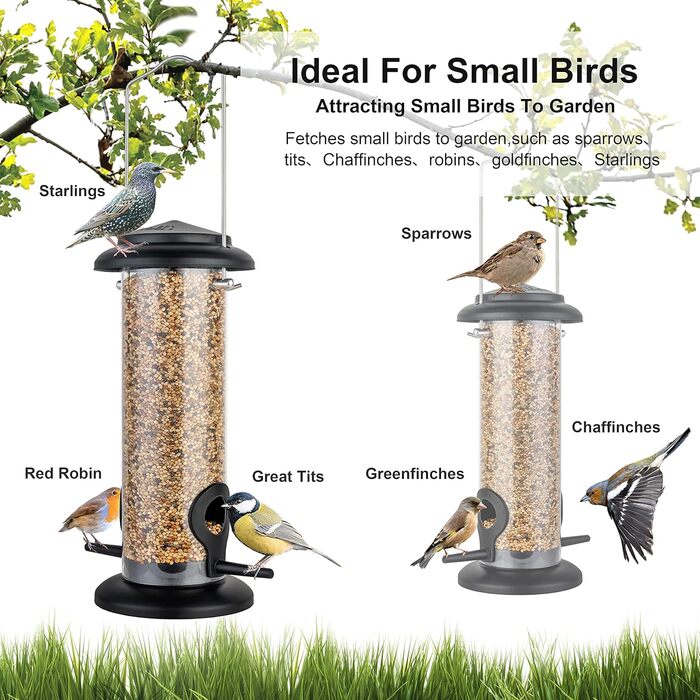 iBorn годівниця для птахів на підвіску, 2 шт. Зелена, металева, стійка до іржі, 8 дюймів