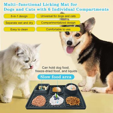 Шлека для собак Cooltto з лопаткою та нержавіючою чашею, силіконова підкладка з присосками для догляду за шерстю, купання та обрізки кігтів. Модель C & B (темно-сірий)