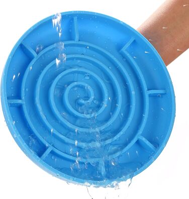 Антигликальний насадка для миски для собак, силіконова повільна годівниця, антигликальна миска для собак та котів (Large, Blue)