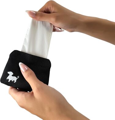 Сумка для ласощів Swaggly Leckerlibeutel – для дресирування собак, маленьких собак, з магнітною застібкою, чорна з червоною (сірою) внутрішньою стороною