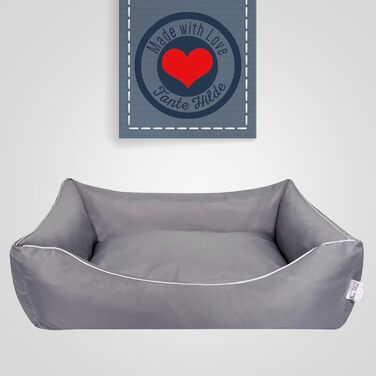 Гірше для собак Tante Hilde Norderney XXXL (120x90x25) сірого кольору – миється, міцне та зручне. Підходить для великих собак, наприклад, німецької вівчарки. Розміри: 120 x 90 x 25 см