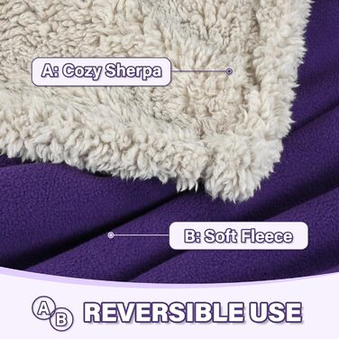 Водонепроникний плед Catalonia Classy: захист дивану та ліжка (152 x 127 см, фіолетовий/бежевий)