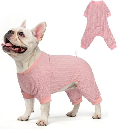 Пижама для собак SCENEREAL: теплий зимовий костюм, рожевий, розмір S (Обхват грудей 51 см)