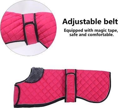 Водонепроникний теплий зимовий одяг для собак породи Віндгаунд, Уіппет, Лурчер. Зимова куртка для собак з флісовою підкладкою, регульована, для середніх та великих порід, темно-синій, розмір S (L(спина: 61-64 см))