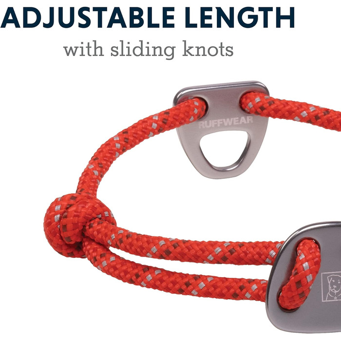 Нашийник для собак RUFFWEAR Knot-a-Collar, відбивний, регульований, мотузковий, 35-51 см, червоний