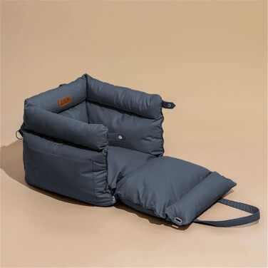 Автокрісло для собак середніх порід Funny Fuzzy: водовідштовхувальне, 3-в-1, з м'якої шкіри, для подорожей та дому, безпечне, до 15,9 кг, зелений (Шифер, Блакитний, Medium)