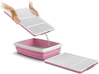 Килимок для котячого туалету Champion Rosa з антиковзаючою поверхнею, Made in Italy, 46x36x3 см