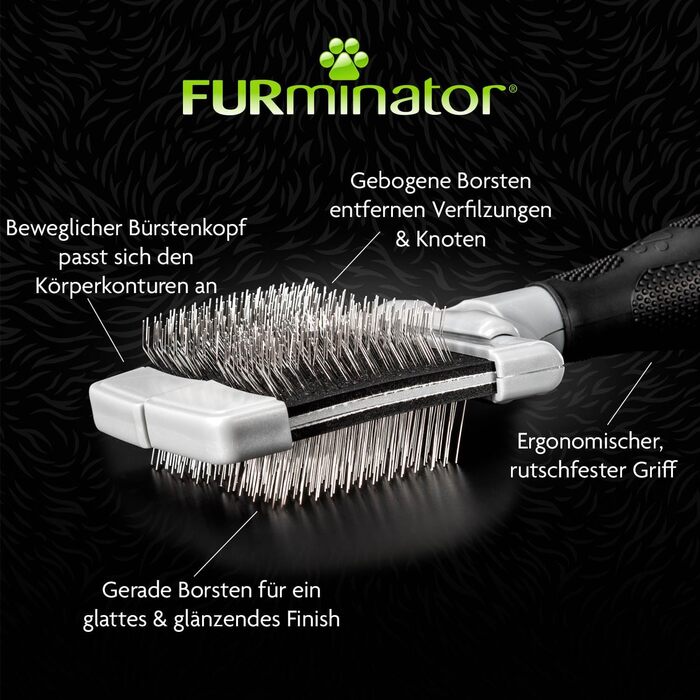 FURminator Zupfbürte - маленька вискоблююча щітка для котів, цуценят та маленьких собак (L)