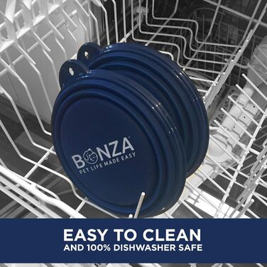 Складані миски для собак Bonza, 2 шт., 1200 мл, сумка, морська хвиля