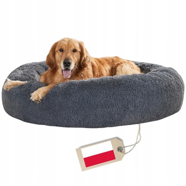 Плюшеве лежак-ліжко для собак, сірий, 120 см x 120 см