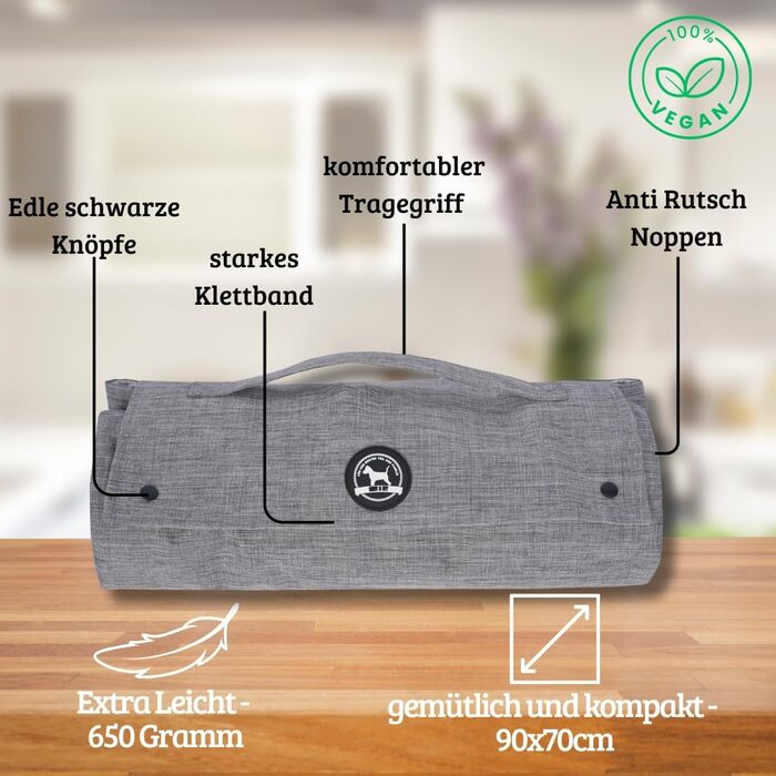 Лежанка для собак Abby & Ivy 90x70 см - складана, миюча, для подорожей та авто. Лежанка для маленьких та середніх собак, з неслизьким покриттям