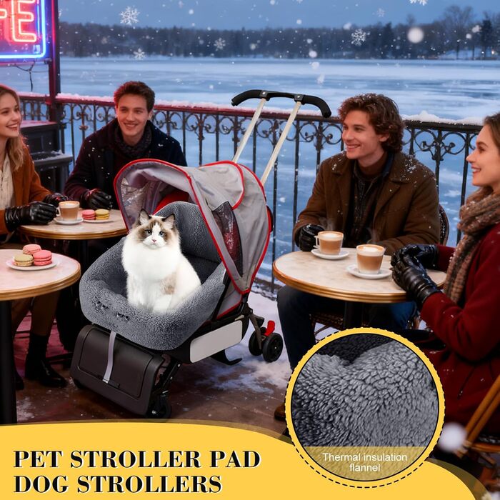 М'який килимок для візка для собак, котів та дітей | Зручний для подорожей та прогулянок | Підходить для візка, кафе, парку, авто