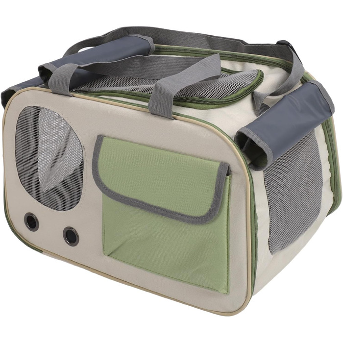 Транспортна переноска для котів та собак Luckdano, складана, з регульованим ременем, міцна, оксфордська тканина, стильна (GREEN)