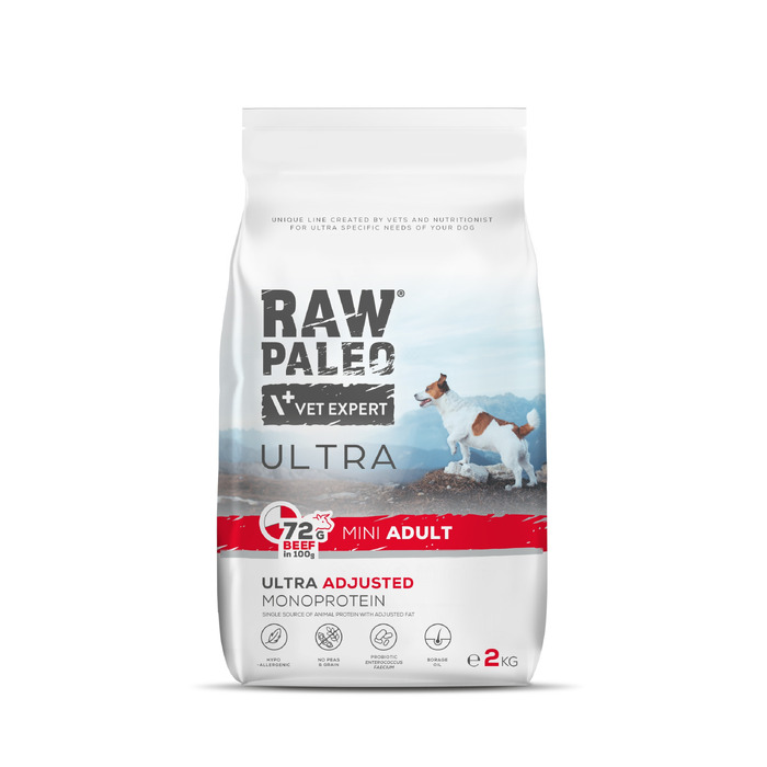 Сухий корм для собак малих порід Raw Paleo Ultra Mini Adult з яловичиною, 2 кг