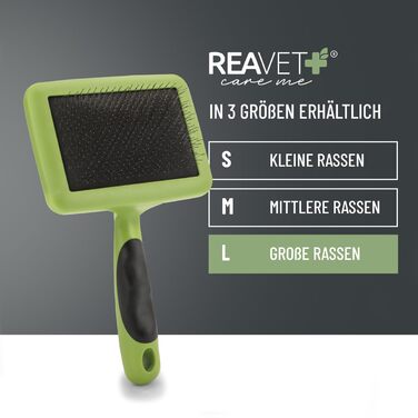 Щітка для собак та котів ReaVET: видаляє підшерсток, ковтуни та розплутує шерсть. Великі породи. (L)