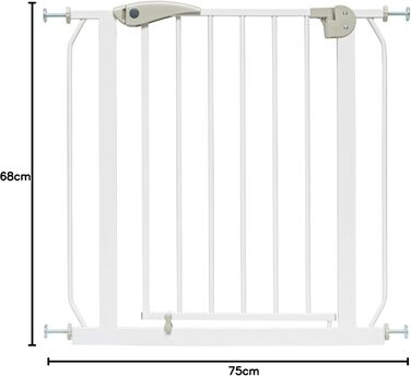 Захист для сходів для дітей Berrien, 58-185 см, сітка-бар'єр, захист від тварин, без свердління, білий, 68-76 см