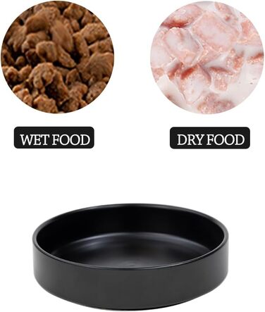 Набір мисок для котів з кераміки, 3 шт. - миски для котів та кошенят, 15*4 см (чорний)