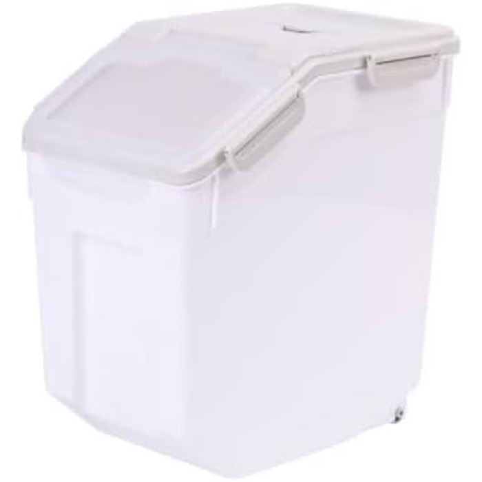 Контейнер для зберігання корму для собак великого об'єму (13,6 кг) з ложкою та мірним стаканчиком (сірий)