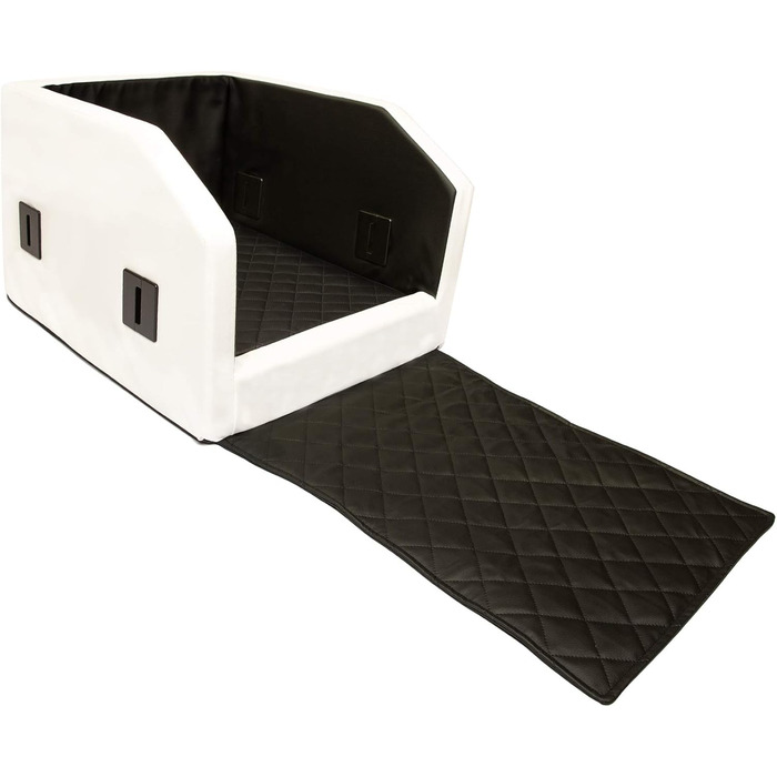 CopcoPet Лежанка для собак у машину, автолежанка, переноска для собак, захист сидіння автомобіля (55 x 70 x 38 см, біло-чорний)