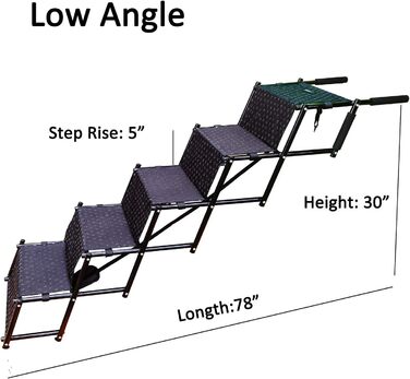 Сходинки для собак, металевий каркас, складані, великі, легкі, портативні, 5 сходинок, для авто, SUV та високих ліжок