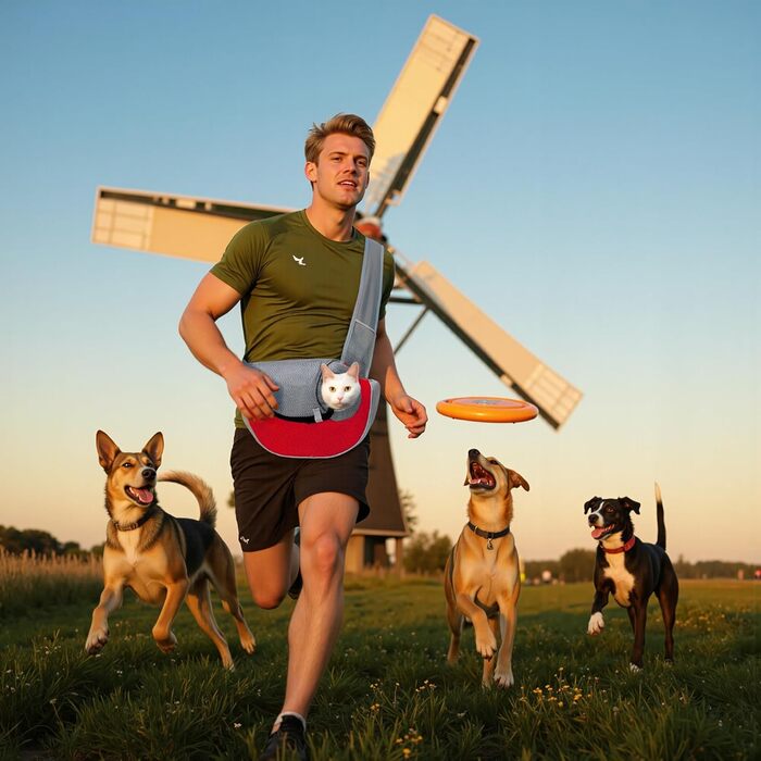 Сумка-переноска для собак і котів ALLOPET, червона, розмір L, для прогулянок та кемпінгу