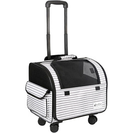 Транспортна сумка для собак та котів Galatée з колесами, розкладний рюкзак-переноска для тварин, рюкзак-візок для домашніх улюбленців (білий)