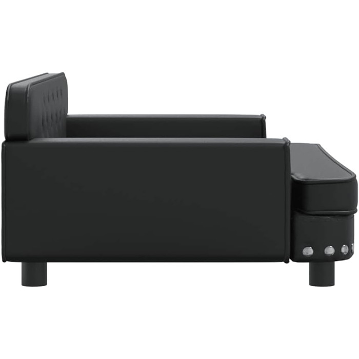 Ляжка для собак, м'яка подушка для собак, диван-софа для маленьких собак, лежанка для домашніх тварин, лежанка для котів, чорна штучна шкіра, 90 x 53 x 30 см