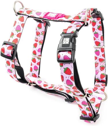 Нашийник для собак Ax & Olly H-For Ultrabequees з неопрену для середніх собак, Monkey Mania, з підкладкою, безпечний та ультралегкий, Kofort – для вашого вірного друга (XS, Strawberry Dream)