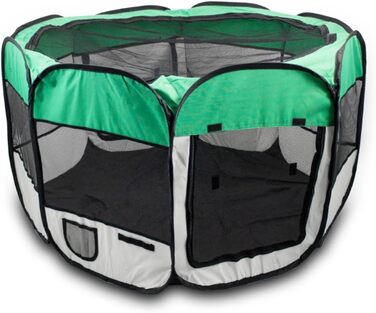 BITUXX® Вольєр для цуценят, вольєр для тварин, переносний вольєр-клітка, кутовий, складаний (зелений)
