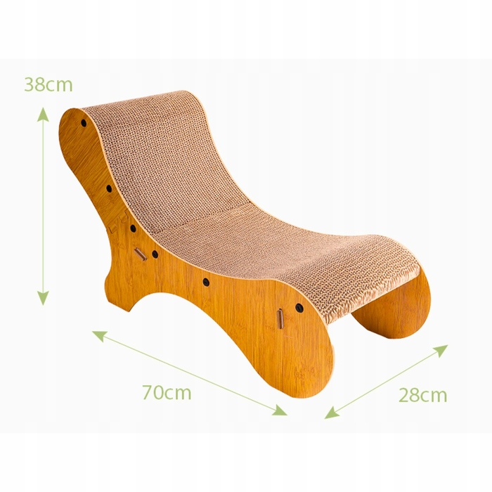 Низька картонна дряпалка для великих котів, коричнева, до 60 см