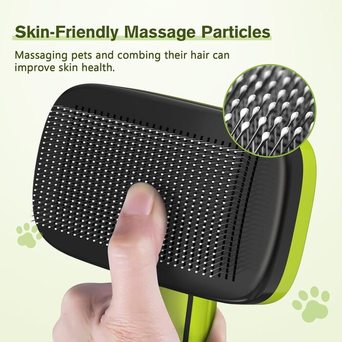 Щітка для собак з довгим хутром Pecute, щітка для котів, щітка для домашніх тварин, самоочисна вичасувальна щітка, гребінець для собак Pecute, м'яко видаляє підшерсток, масажна щітка для догляду за шерстю котів та собак з короткою шерстю