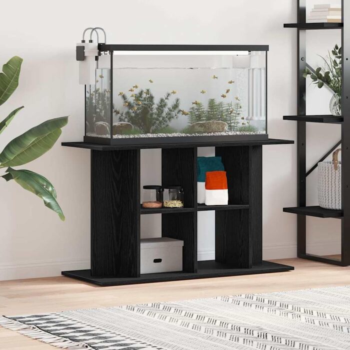 Тумба для акваріума vidaXL 100x40x60 см, чорний дуб, ДСП, міцний акваріумний стелаж