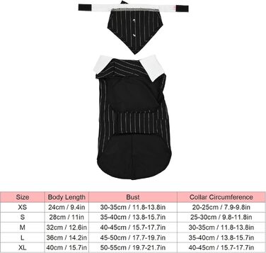 Елегантний костюм для собак Qcwwy: класичний вечірній наряд для собак (M)
