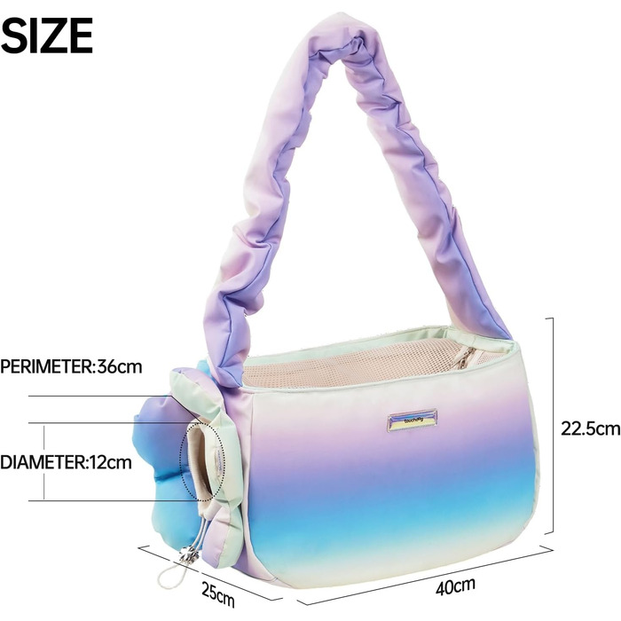 TOUCHDOG Сумка-переноска для собак та котів, легка, дихаюча, для подорожей (до 6 кг), рожева/блакитна