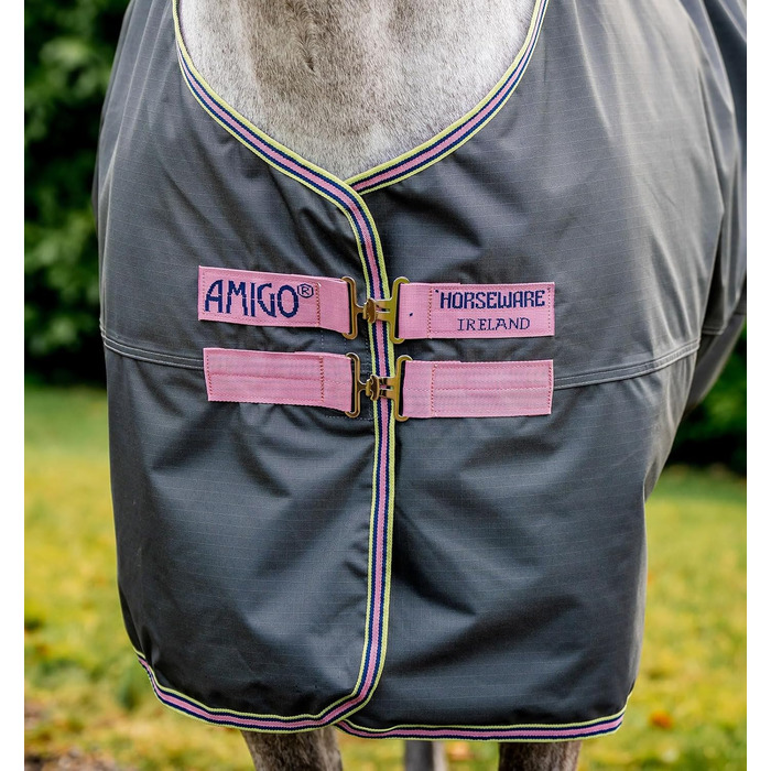 Попону Horseware Amigo Hero Ripstop Lite, 145 см, Shadow/Rose&Navy