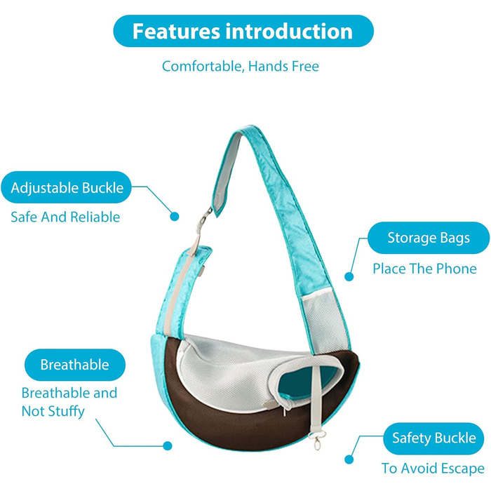 PETCUTE Сумка-переноска для собак, сумка для цуценят, регульована переноска з поводком, дихаюча сітка, переноска для собак з передньою кишенею, переноска для домашніх тварин для прогулянок на відкритому повітрі (M, Зелений)