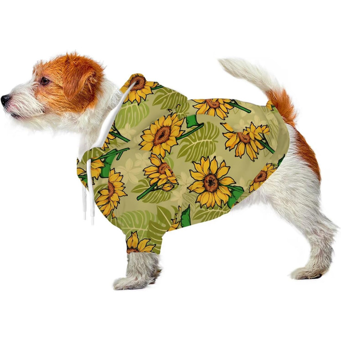 Пуловер для собак з принтом жирафи, одяг для тварин, стильний пуловер з капюшоном, еластичний, іграшковий одяг, світшот для котів та собак (S, 37x55x40 см)