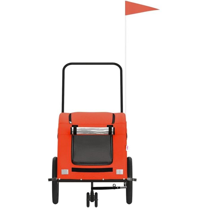 Причіп для велосипеда для собак Оранжевий та Сірий, Oxford-Gewebe та сталь, LH48939