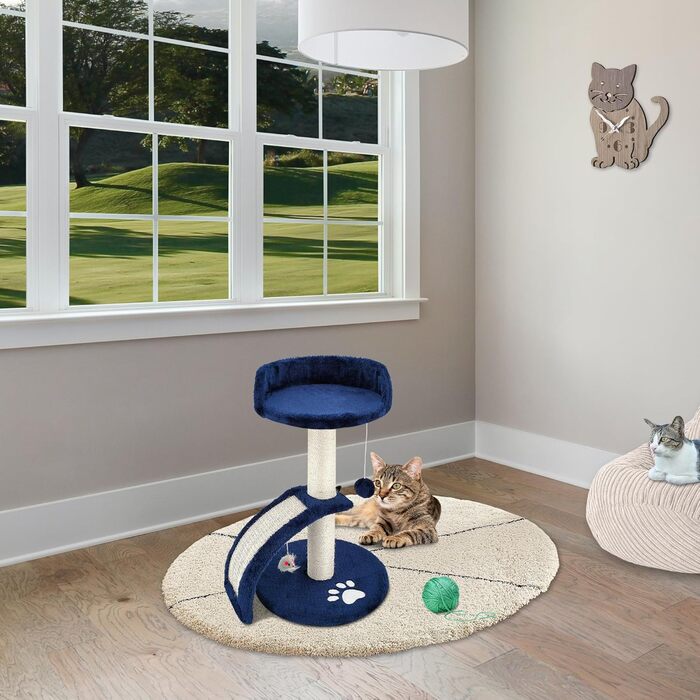 Дерев'яний кігтечка для котів Beltom® Kratzbaum, 54 см, блакитний