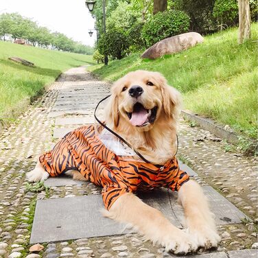 Водонепроникний дощовик для великих собак з повним хвостом, косплей, костюм, куртка з капюшоном, розмір 6XL (63х83 см, тигр)